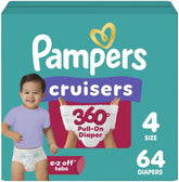 Pampers Diapers - Cruisers 360 - Size 4, 64 Count, Babyproof up to 100% Leakproof Pull-On Diaper