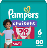 Pampers Diapers - Cruisers 360 - Size 6, 80 Count, Babyproof up to 100% Leakproof Pull-On Diaper