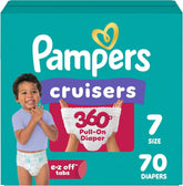 Pampers Diapers - Cruisers 360 - Size 7, 70 Count, Babyproof up to 100% Leakproof Pull-On Diaper