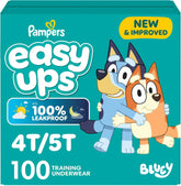 Pampers Training Pants - Easy Ups Boys & Girls Bluey - Size 4T-5T, 100 Count, Children's Potty Underwear (Packaging May Vary)