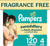 Pampers Swaddlers Diapers, Size 4 (15-34 lbs), 120 Count, Fragrance Free, Hypoallergenic, Absorbent, Pediatrician Recommended, Skin Safe