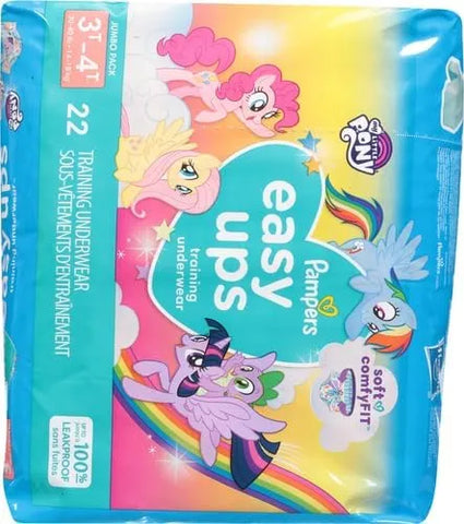 Easy Ups Girls & Boys Potty Training Pants, Size 5 (3T4T), Peppa Pig Absorbent Training Underwear, Up to 100% Leakproof Day and Night, Hypoallergenic 22 Count (Pack of 4)