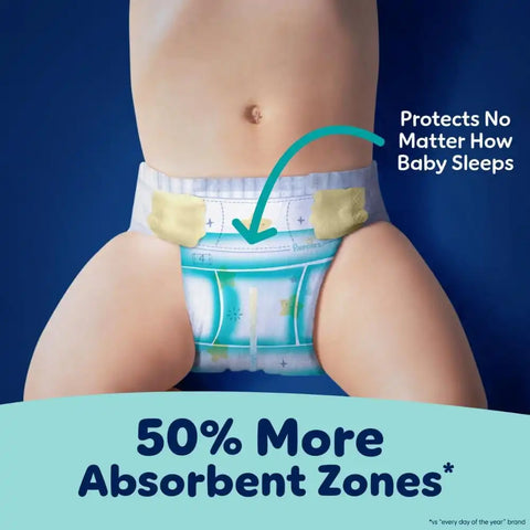 Pampers ZZZ Overnight Diapers, Size 6 (35+ lbs), 72 Count, Nighttime Protection Disposable Baby Diaper, Night Time Leak and Skin Protection