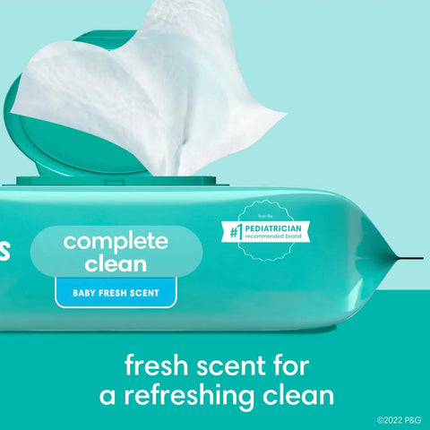 Pampers Baby Wipes, Complete Clean Baby Fresh Scented Wipe, Gently Cleans Head to Toe, 1152 Total (16 Flip-Top Packs)