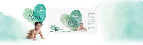 Pampers Diapers Newborn/Size 1 (8-14 lb), Pure Protection Disposable Baby Diapers, Hypoallergenic and Unscented Protection, Super Pack (Old Version), Size 1, 74 Count | Newborn/8-14 lb, Hypoallergenic, Unscented, Super Pack