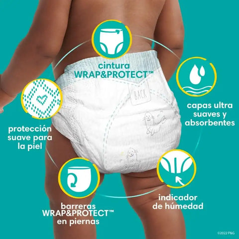 Pampers Swaddlers Diapers, Size P1 (<6 Ibs), Hypoallergenic, Absorbent, Keeps Baby Dry and Comfortable, Skin Safe Disposable Preemie Diaper 27 Count (Pack of 4)