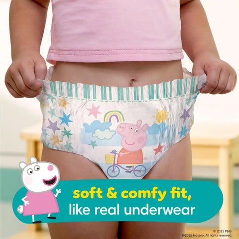 Pampers Easy Ups Pull On Training Pants Peppa Pig, 4T-5T, One Month Supply (104 Count) with Sensitive Water Based Baby Wipes 4X Pop-Top Packs (336 Count)