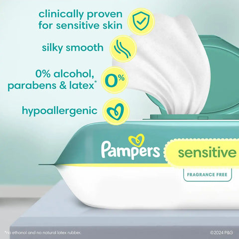 Pampers Swaddlers 360 Pull-On Diapers, Size 6, 92 Count, with Sensitive Water Based Baby Wipes 12 Flip-Top Packs (1008 Wipes Total)