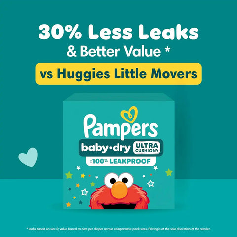 Pampers Diapers - Baby Dry - Size 4, 150 Count, Absorbent Disposable Infant Diaper (Packaging May Vary)