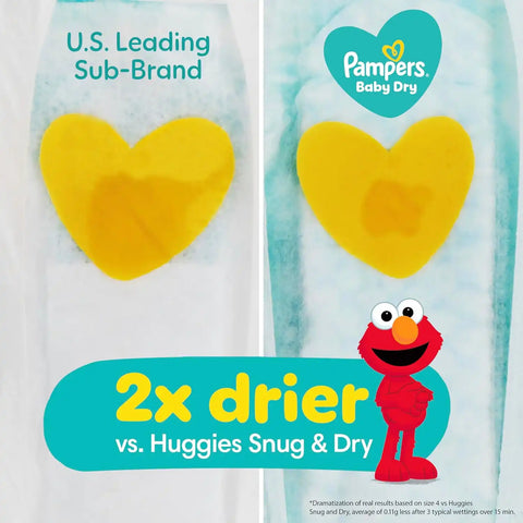 Pampers Diapers - Baby Dry - Size 4, 28 Count, Absorbent Disposable Infant Diaper (Packaging May Vary)