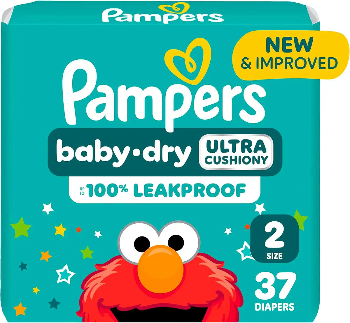 Pampers Diapers - Baby Dry - Size 2, 37 Count, Absorbent Disposable Infant Diaper (Packaging May Vary)