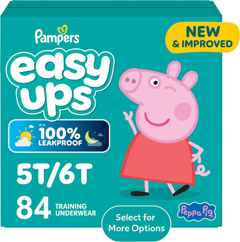 Pampers Easy Ups Training Underwear Peppa Pig Size 7 5T-6T, 84 Count (Packaging May Vary)
