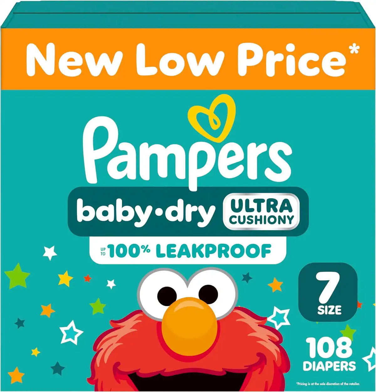 Pampers Diapers - Baby Dry - Size 7, 108 Count, Absorbent Disposable Infant Diaper (Packaging May Vary)