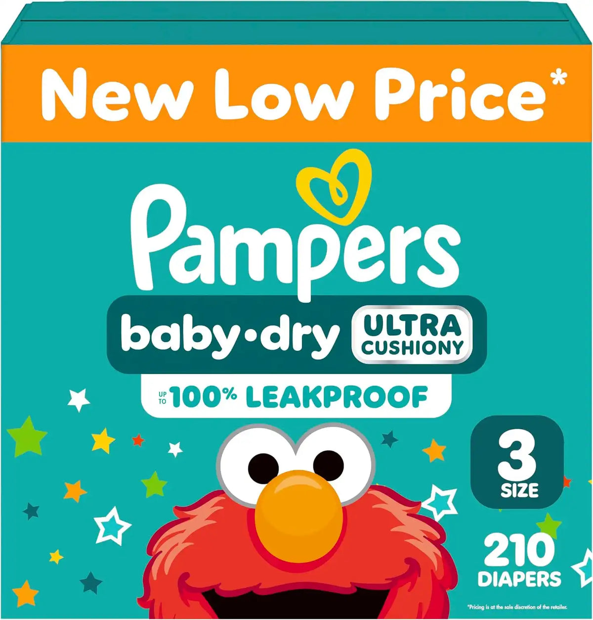 Pampers Diapers - Baby Dry - Size 3, 210 Count, Absorbent Disposable Infant Diaper (Packaging May Vary)