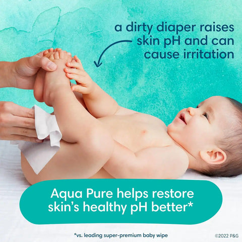 Pampers Pure Protection Disposable Baby Diapers Size 1, One Month Supply (198 Count) with Aqua Pure Baby Wipes, 6X Pop-Top Packs (336 Count)