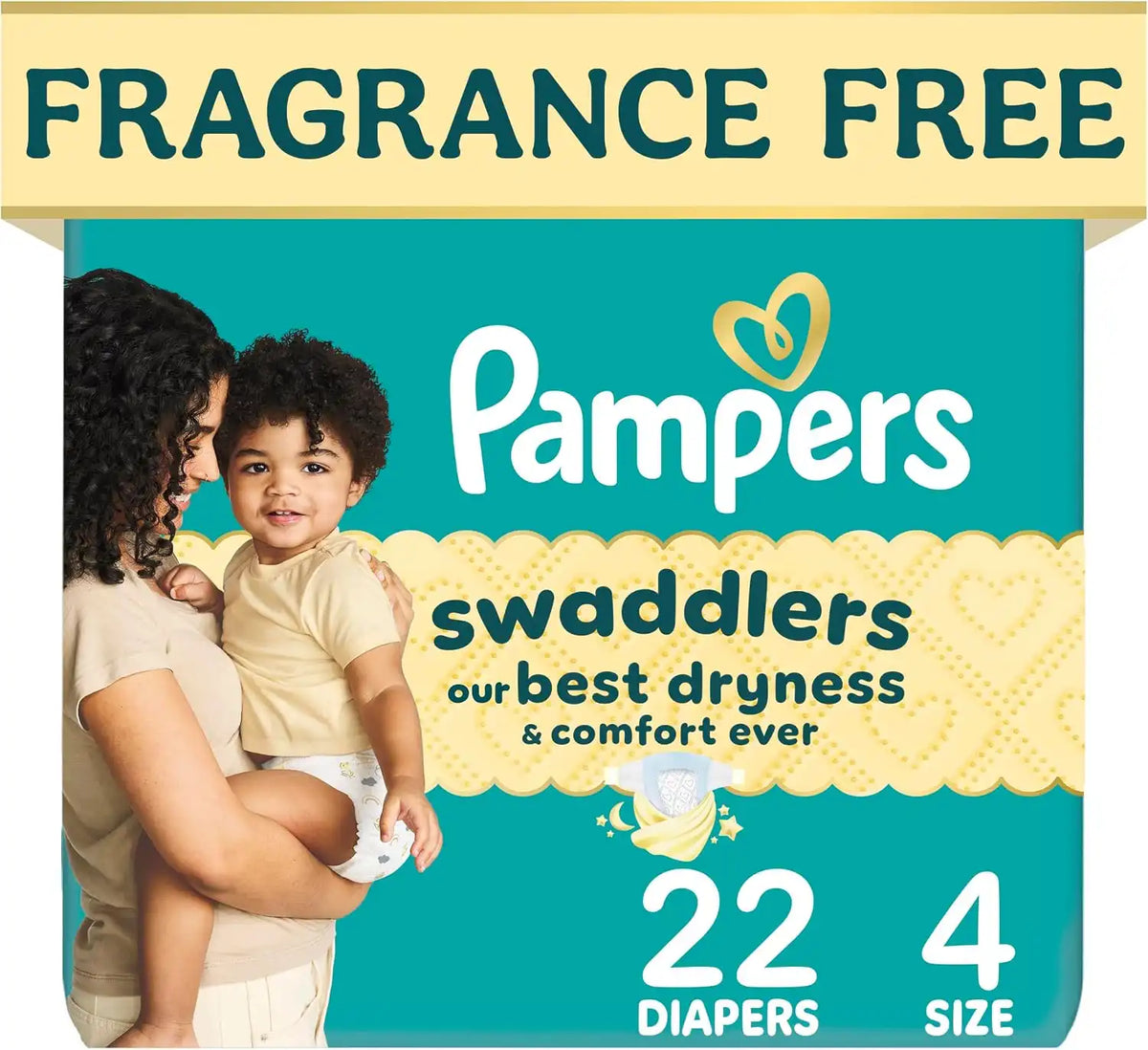 Pampers Swaddlers Diapers, Size S4 (15-34 lbs), 22 Count, Absorbent, Keeps Baby Dry and Comfortable, Pediatrician Recommended Skin Safe Disposable Baby Diaper