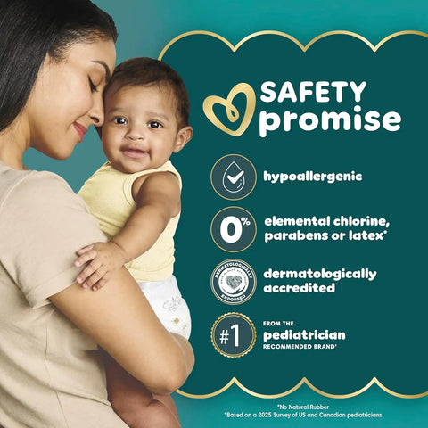 Pampers Swaddlers Diapers, Size P1 (<6 Ibs), Hypoallergenic, Absorbent, Keeps Baby Dry and Comfortable, Skin Safe Disposable Preemie Diaper 27 Count (Pack of 4)