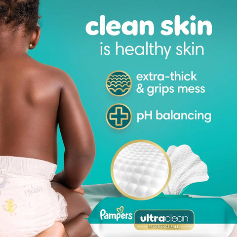 Pampers Pull On Cruisers 360° Fit Disposable Baby Diapers Size 7, One Month Supply (88 Count) with Ultra Clean Baby Wipes 12 Flip-Top Packs (936 Wipes Total)