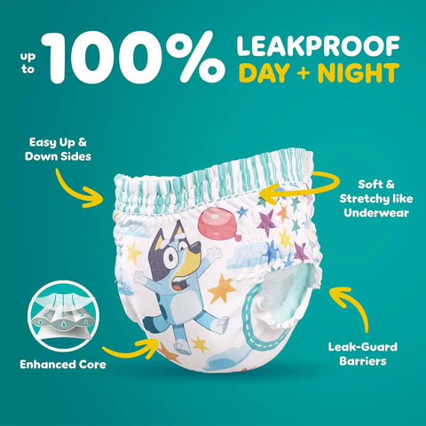 Pampers Training Pants - Easy Ups Boys & Girls Bluey - Size 2T-3T, 74 Count, Children's Potty Underwear (Packaging May Vary)