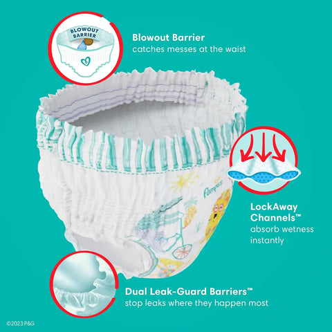 Diapers Size 3, 168 Count and Baby Wipes - Pampers Pull On Cruisers 360° Fit Baby Diapers with Stretchy Waistband, ONE MONTH SUPPLY with Sensitive Wipes, 6X Pop-Tops, 336 Count (Packaging May Vary)