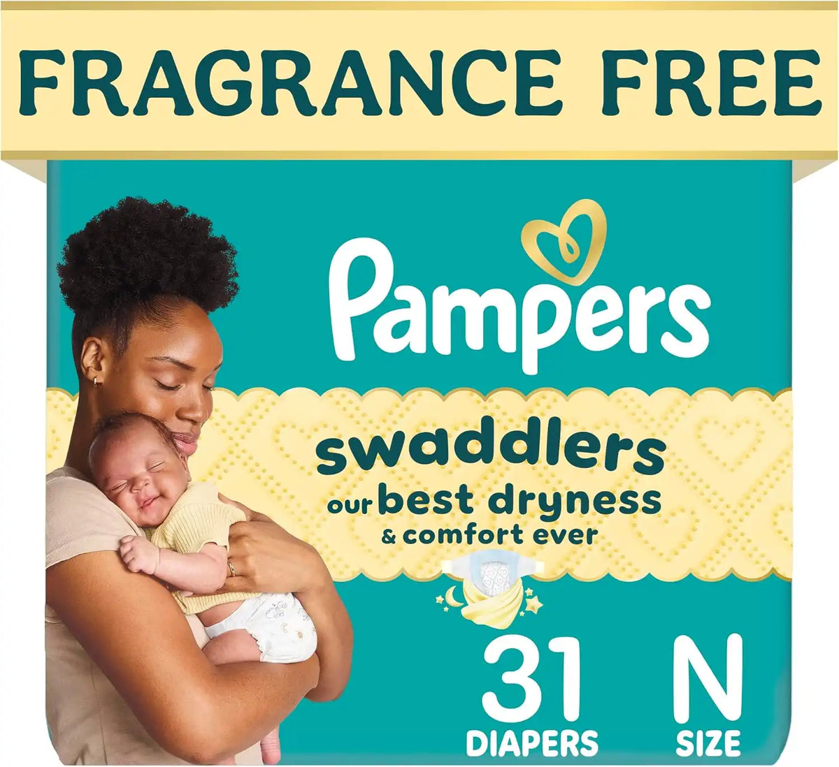 Pampers Swaddlers Diapers, Size 0 (up to 10 lbs), 31 Count, Absorbent, Keeps Baby Dry and Comfortable, Pediatrician Recommended Skin Safe Disposable Baby Diaper