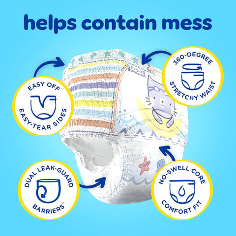 Pampers Splashers Swim Diapers, Size 5, 17 Count, Disposable Swim Diapers, Contains Mess, No Swell