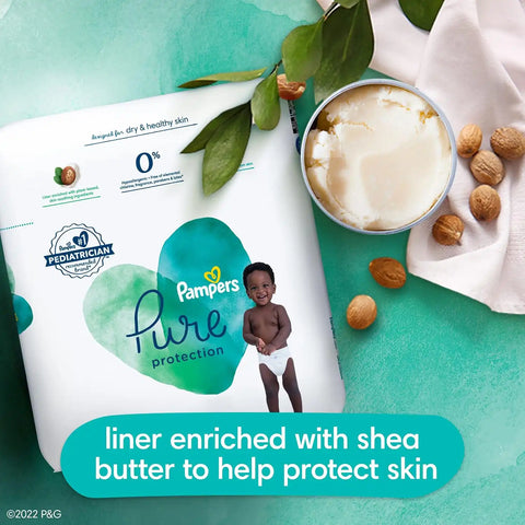 Pampers Baby Diapers - Pure Protection - Size 7, 88 Count, for up to 100% Leakproof, Premium Plant-based Skin Protection
