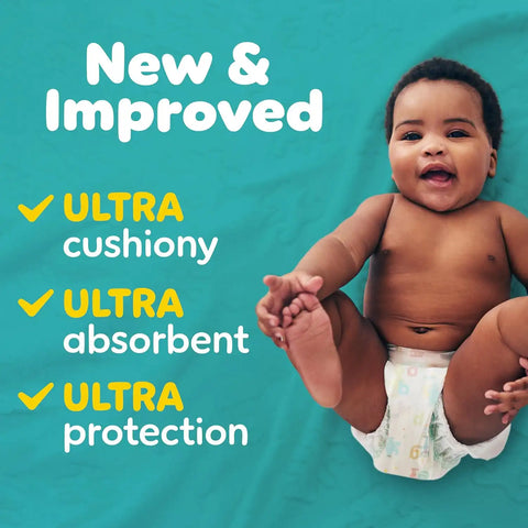 Pampers Diapers - Baby Dry - Size 1, 204 Count, Absorbent Disposable Infant Diaper (Packaging May Vary)