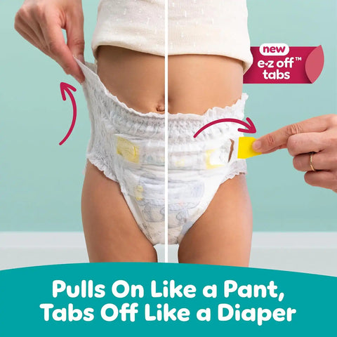 Pampers Diapers - Swaddlers 360° - Size 6, 72 Count, up to 100% Leakproof Comfy Dry Fit, Designed for Easy Changes, Pull On Baby Diaper (Packaging May Vary)
