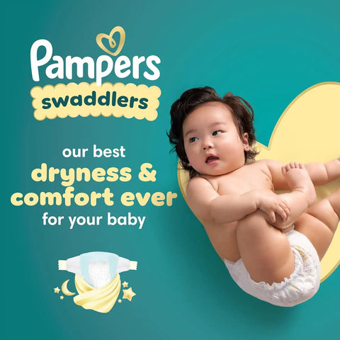 Pampers Swaddlers Disposable Baby Diapers Size 1, One Month Supply (198 Count) with Sensitive Water Based Baby Wipes 4X Pop-Top Packs (336 Count) [Packaging May Vary]