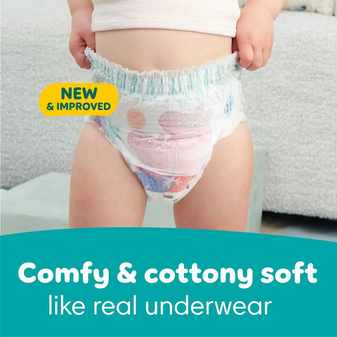 Easy Ups Girls & Boys Potty Training Pants, Size 5 (3T4T), 22 Count, Peppa Pig Absorbent Training Underwear, Up to 100% Leakproof Day and Night, Hypoallergenic