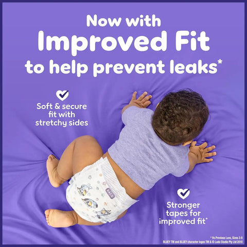 Luvs Size 8 Baby Diapers, Platinum Protection Bluey Diapers for Day & Night,Size 8 (46+ lb), 52 Count