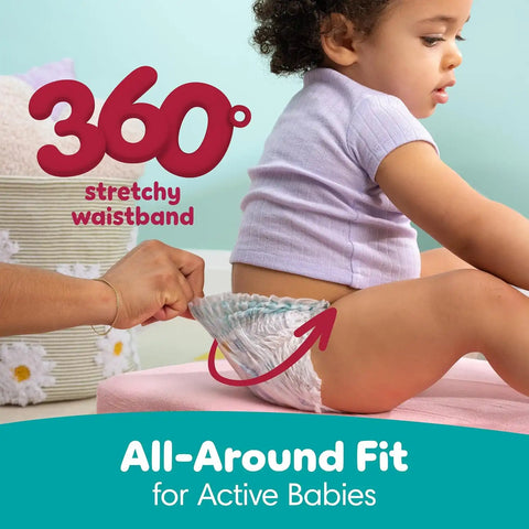 Diapers Size 7, 88 Count and Baby Wipes - Pampers Pull On Cruisers 360° Fit Baby Diapers with Stretchy Waistband, ONE MONTH SUPPLY with Sensitive Wipes, 6X Pop-Tops, 336 Count (Packaging May Vary)